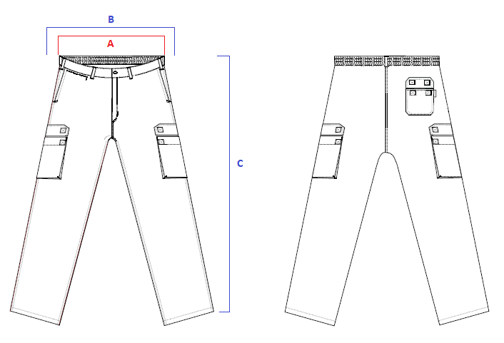 Croquis Pantalón Multibolsillos Costalero 08080